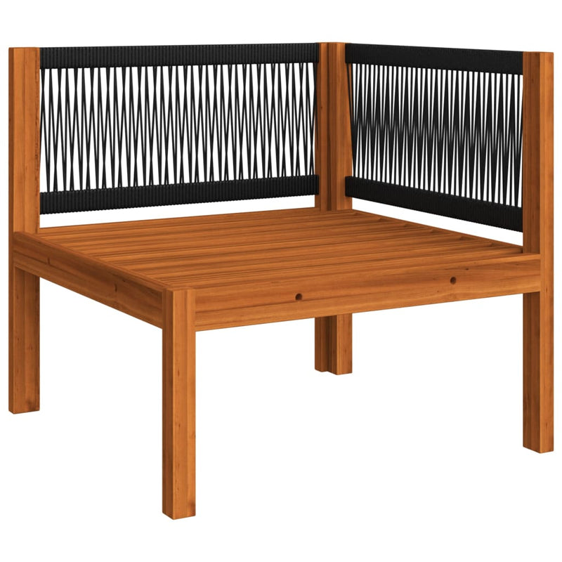 vidaXL 6 Piece Garden Lounge Set with Cushions Cream Wood Acacia&Rope
