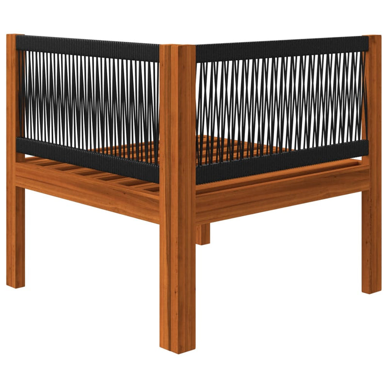 vidaXL 6 Piece Garden Lounge Set with Cushions Cream Wood Acacia&Rope