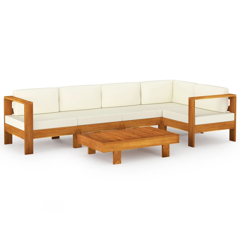 vidaXL 6 Piece Garden Lounge Set with Cushions 100x60 cm Acacia Wood