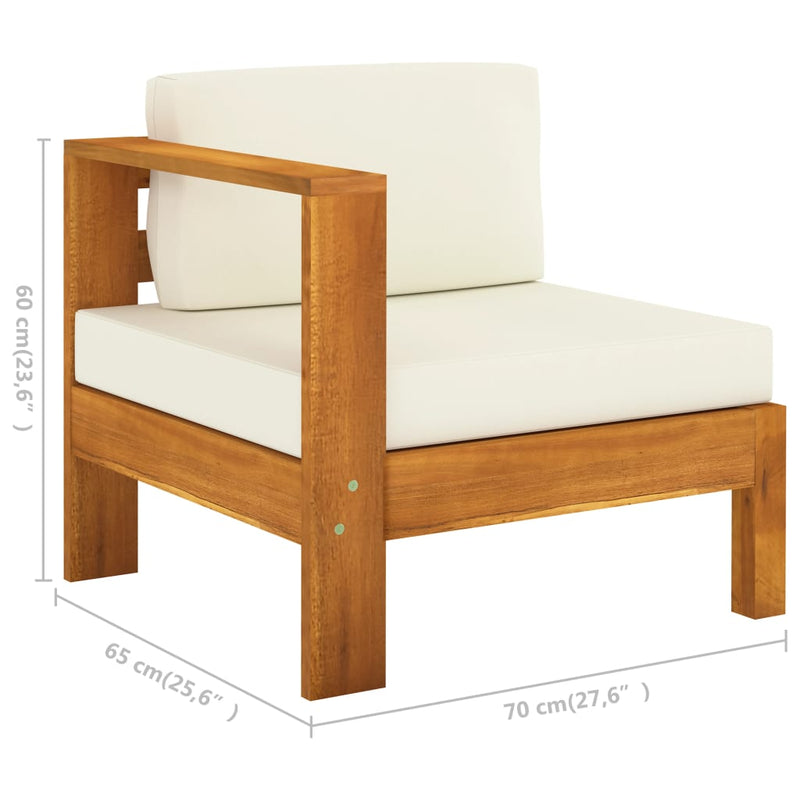 vidaXL 6 Piece Garden Lounge Set with Cushions 100x60 cm Acacia Wood