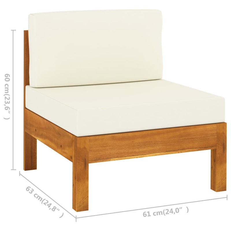 vidaXL 6 Piece Garden Lounge Set with Cushions 100x60 cm Acacia Wood