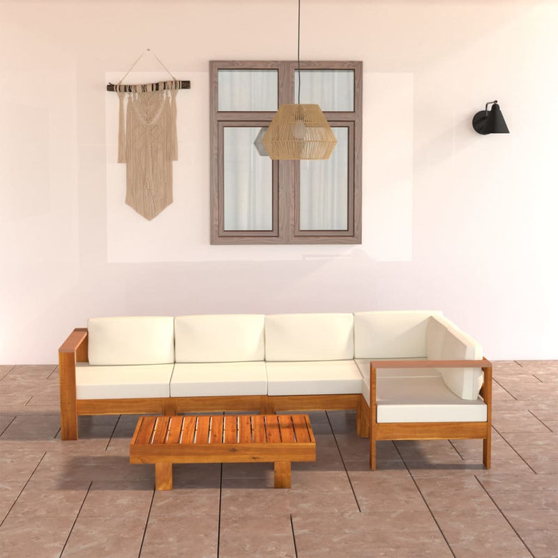 vidaXL 6 Piece Garden Lounge Set with Cushions 100x60 cm Acacia Wood