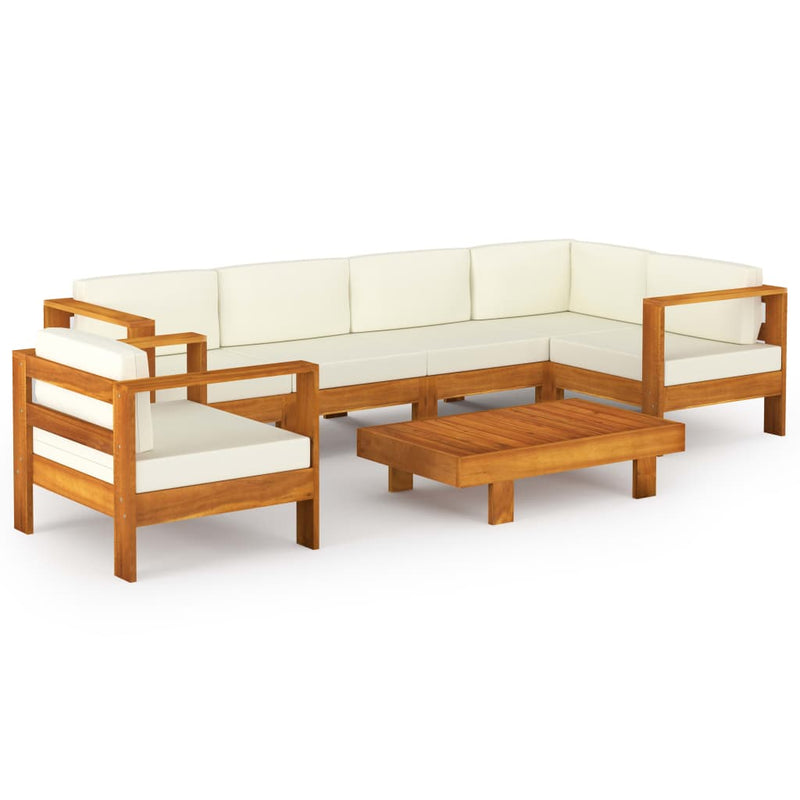 vidaXL 7 Piece Garden Lounge Set with Cushions 100x60 cm Acacia Wood