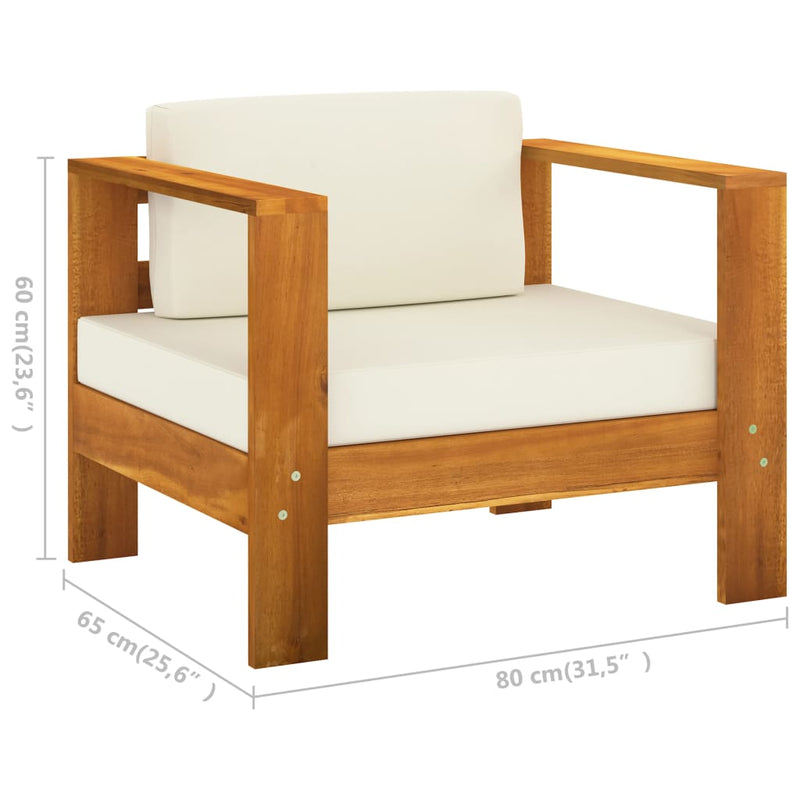 vidaXL 7 Piece Garden Lounge Set with Cushions 100x60 cm Acacia Wood