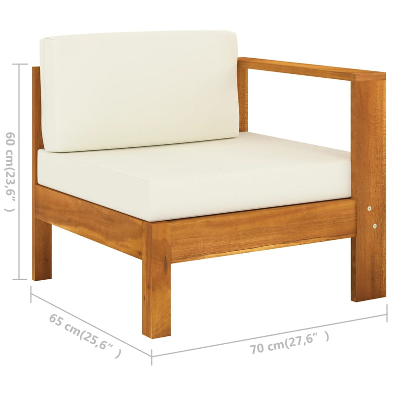 vidaXL 6 Piece Garden Lounge Set with Cushions 100x60 cm Acacia Wood