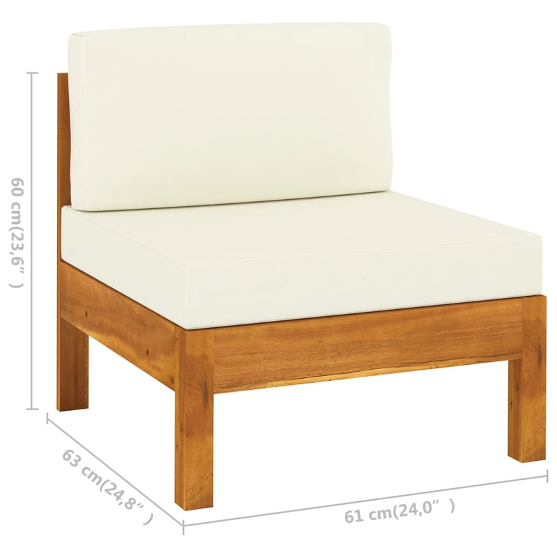 vidaXL 6 Piece Garden Lounge Set with Cushions 100x60 cm Acacia Wood