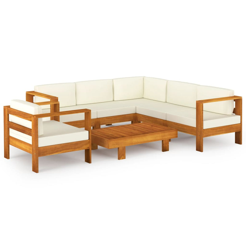 vidaXL 7 Piece Garden Lounge Set with Cushions 100x60 cm Acacia Wood