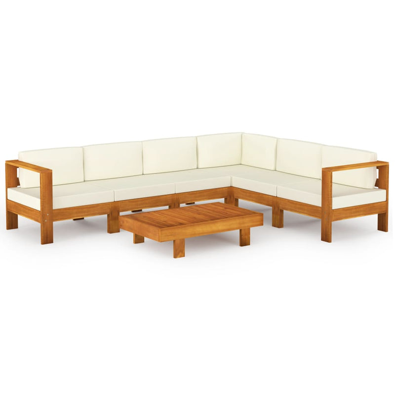 vidaXL 7 Piece Garden Lounge Set with Cushions 100x60 cm Acacia Wood