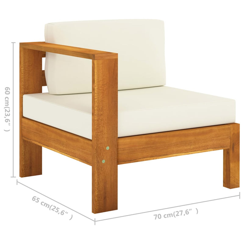 vidaXL 7 Piece Garden Lounge Set with Cushions 100x60 cm Acacia Wood