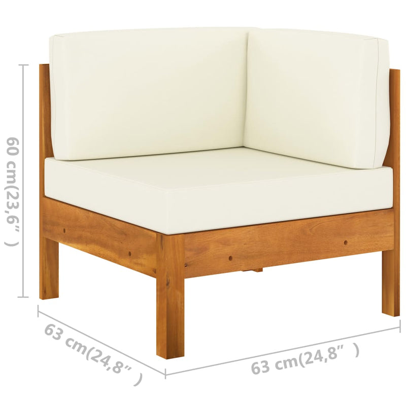 vidaXL 7 Piece Garden Lounge Set with Cushions 100x60 cm Acacia Wood