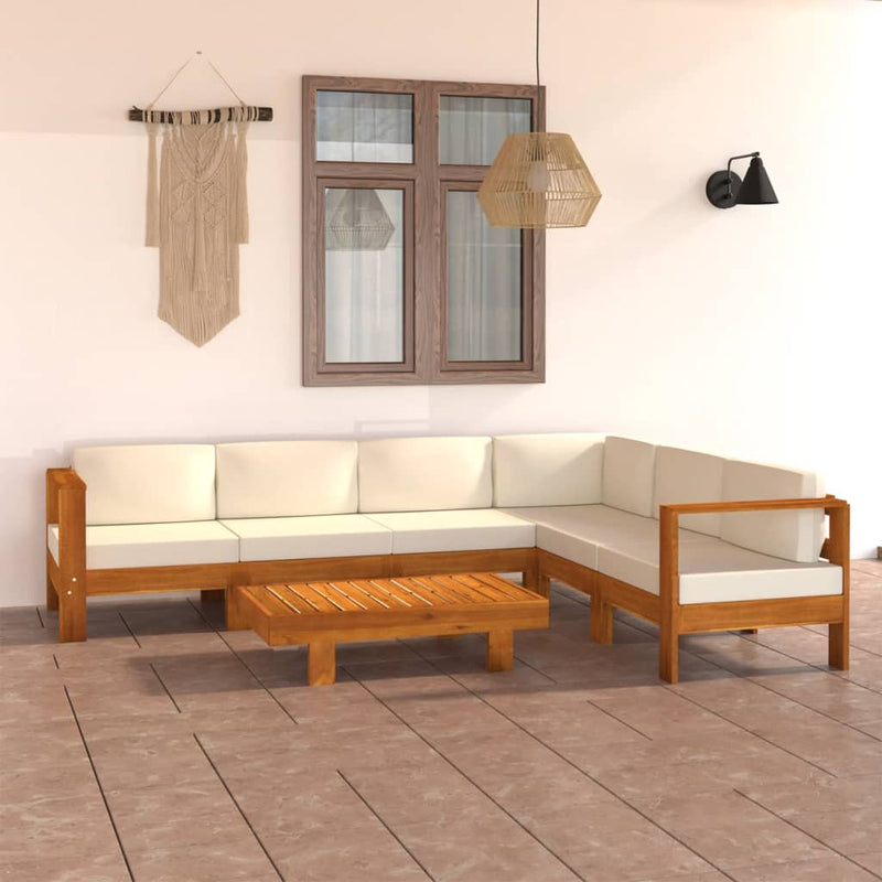 vidaXL 7 Piece Garden Lounge Set with Cushions 100x60 cm Acacia Wood