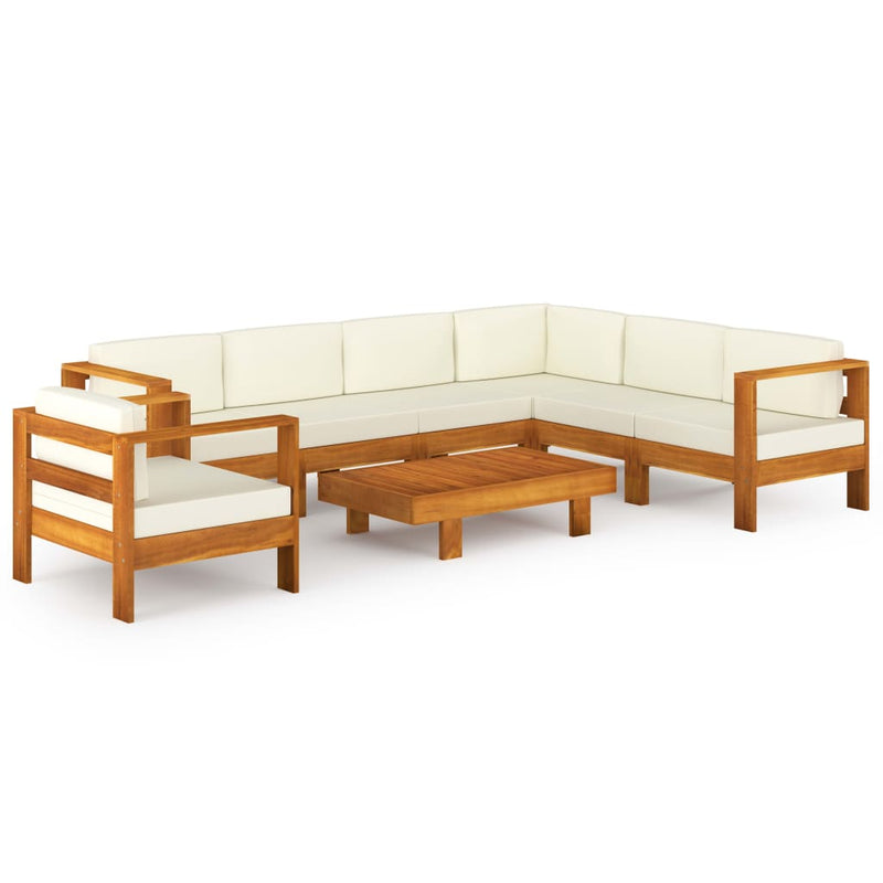 vidaXL 8 Piece Garden Lounge Set with Cushions 100x60 cm Acacia Wood