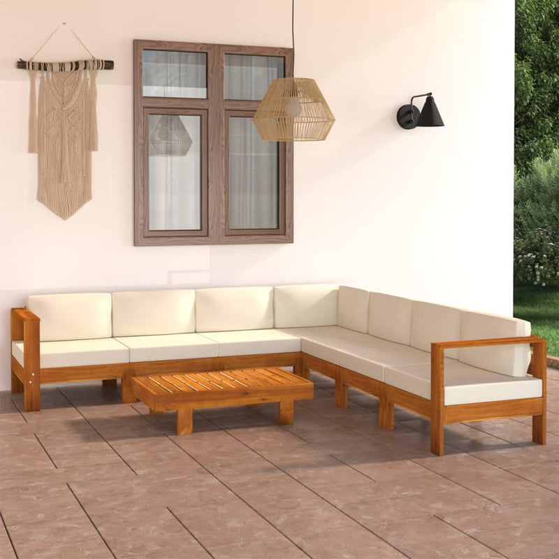 vidaXL 8 Piece Garden Lounge Set with Cushions 100x60 cm Acacia Wood