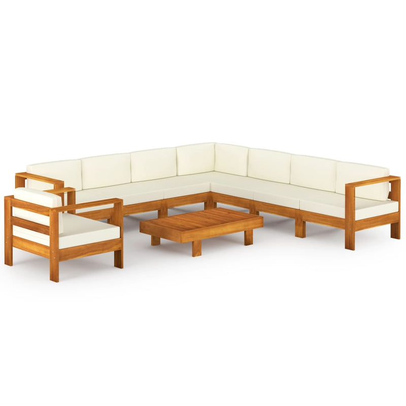 vidaXL 9 Piece Garden Lounge Set with Cushions 100x60 cm Acacia Wood