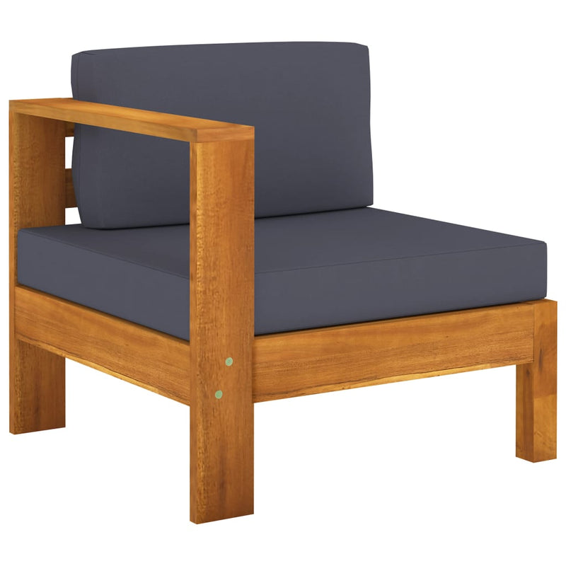 vidaXL 5 Piece Garden Lounge Set with Dark Grey Cushions Acacia Wood
