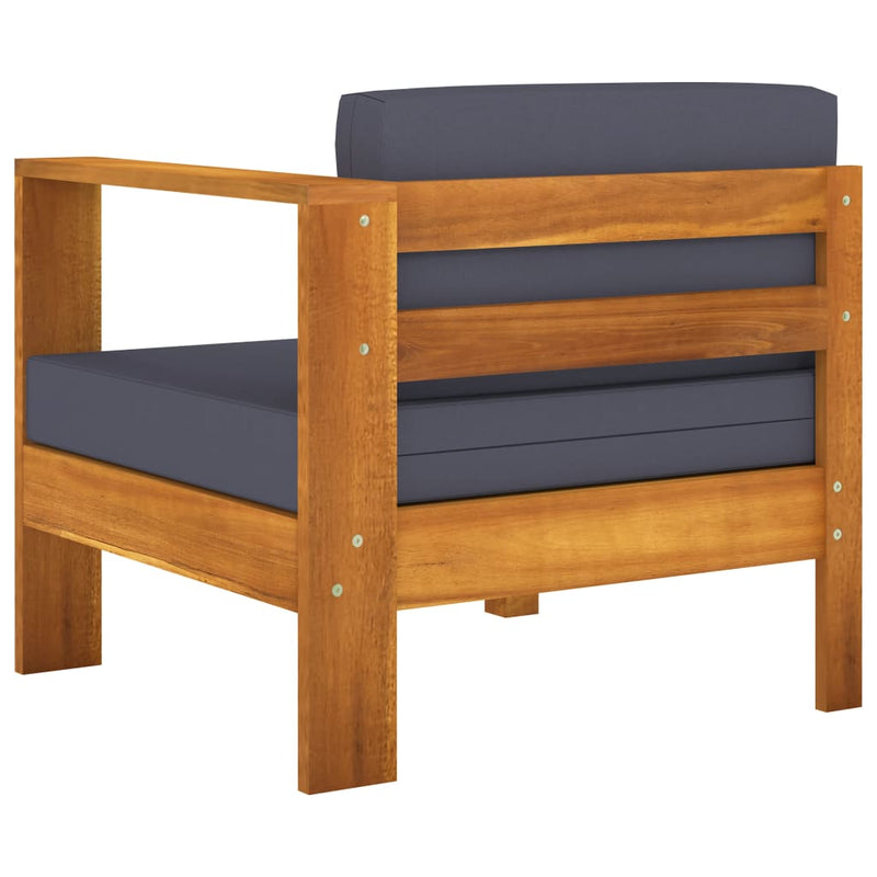 vidaXL 6 Piece Garden Lounge Set with Dark Grey Cushions Acacia Wood