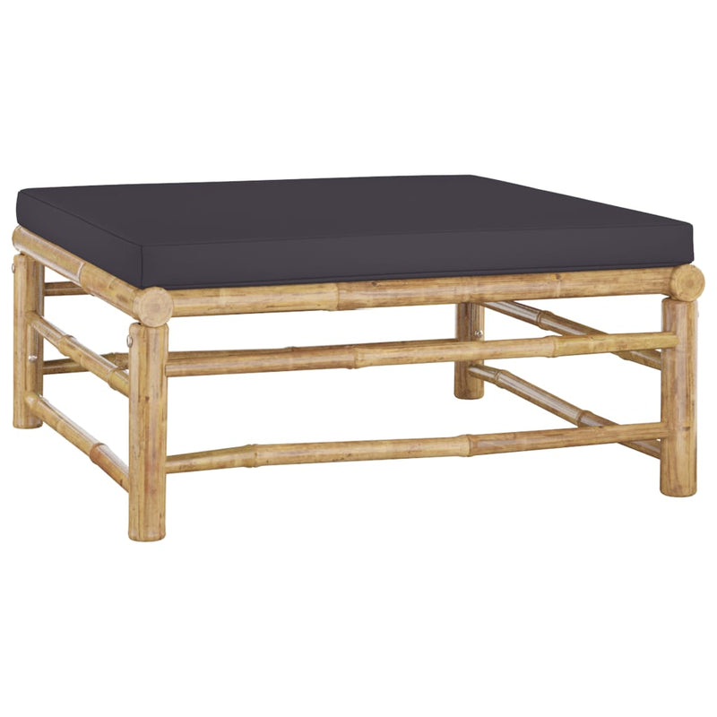 vidaXL 5 Piece Garden Lounge Set with Dark Grey Cushions Bamboo