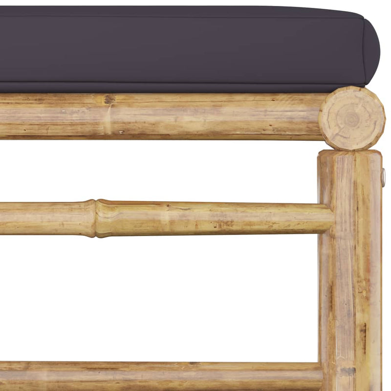 vidaXL 5 Piece Garden Lounge Set with Dark Grey Cushions Bamboo