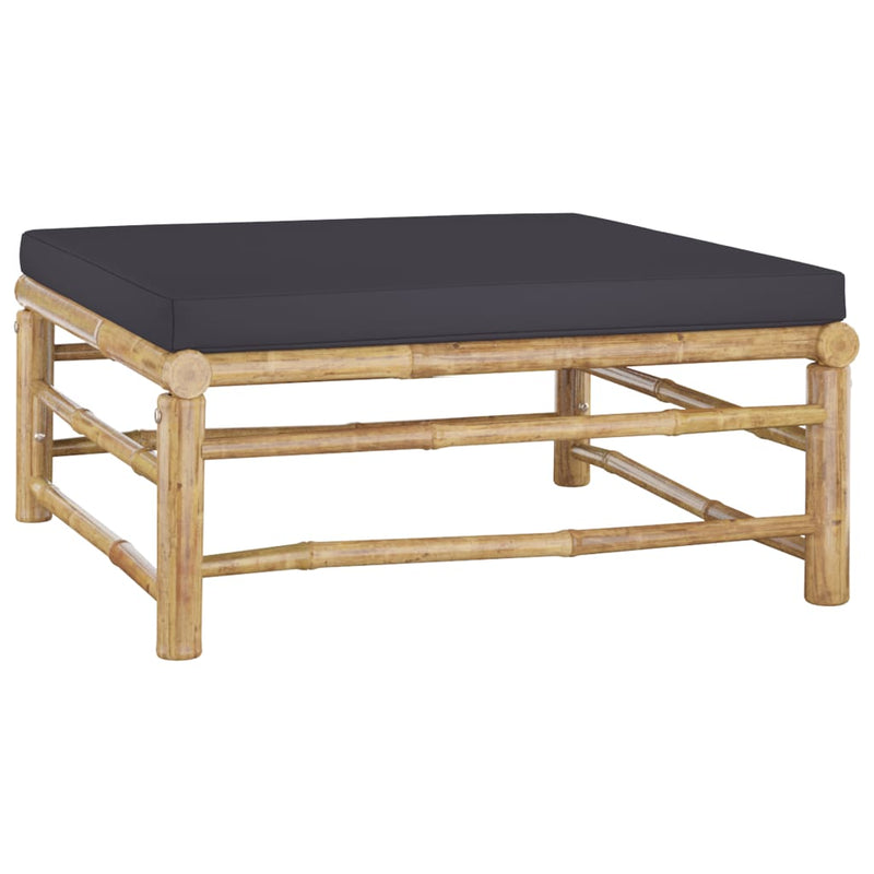 vidaXL 7 Piece Garden Lounge Set with Dark Grey Cushions Bamboo