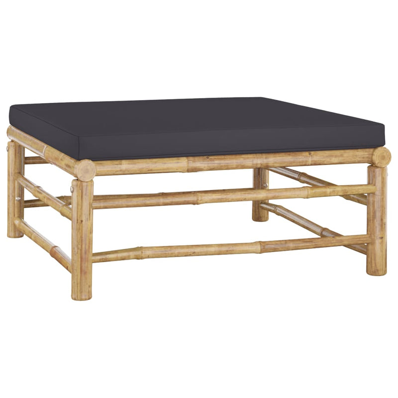 vidaXL 10 Piece Garden Lounge Set with Dark Grey Cushions Bamboo