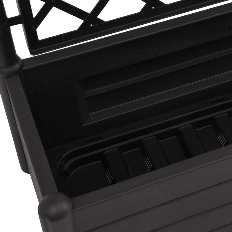 vidaXL Garden Planter with Trellis 100x43x142 cm PP Anthracite