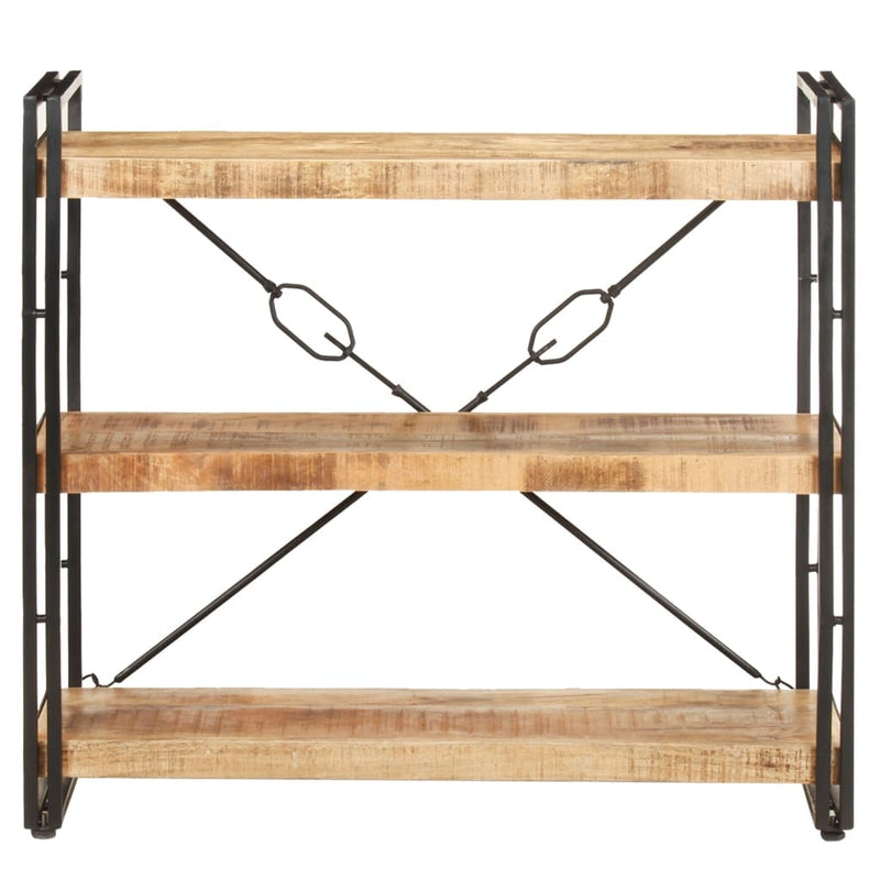 vidaXL 3-Tier Bookcase 90x30x80 cm Solid Mango Wood