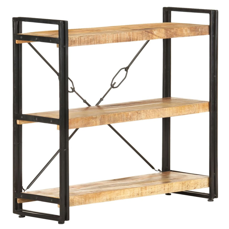 vidaXL 3-Tier Bookcase 90x30x80 cm Solid Mango Wood