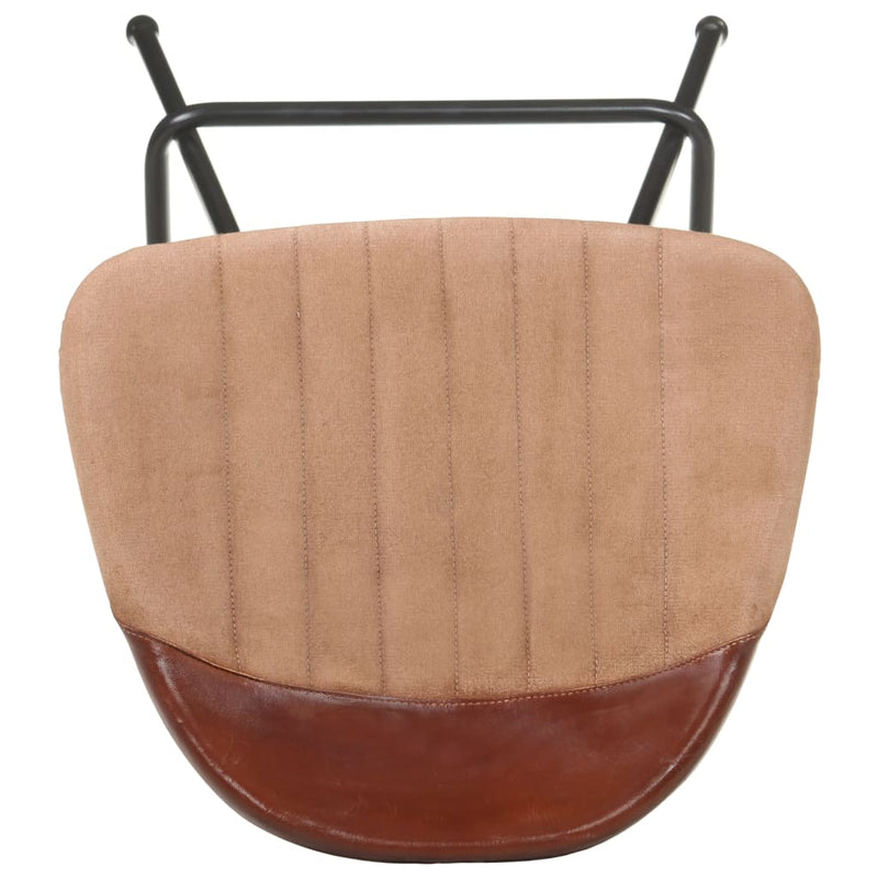 vidaXL Bar Stools 4 pcs Brown Real Leather