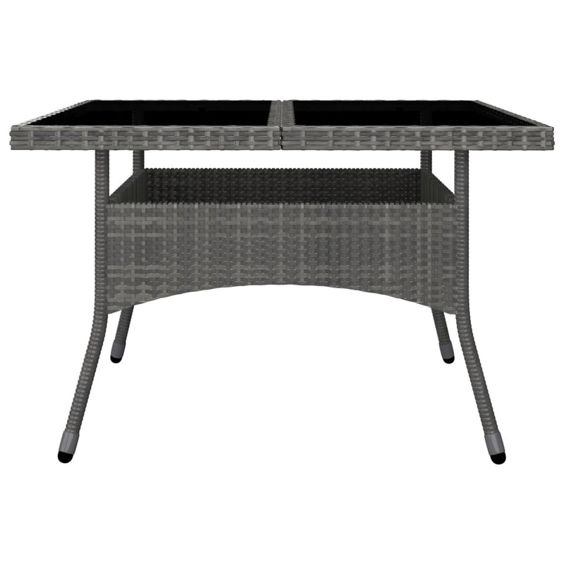 vidaXL 9 Piece Garden Dining Set Poly Rattan and Glass Grey
