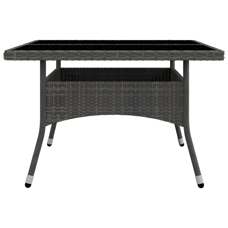 vidaXL 9 Piece Garden Dining Set Poly Rattan and Glass Grey