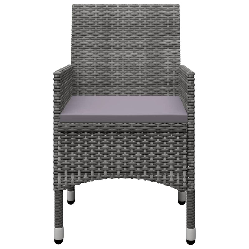 vidaXL 9 Piece Garden Dining Set Poly Rattan and Glass Grey