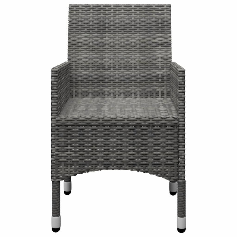vidaXL 9 Piece Garden Dining Set Poly Rattan and Glass Grey
