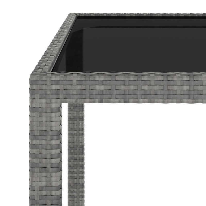 vidaXL 5 Piece Garden Dining Set Poly Rattan and Tempered Glass Grey