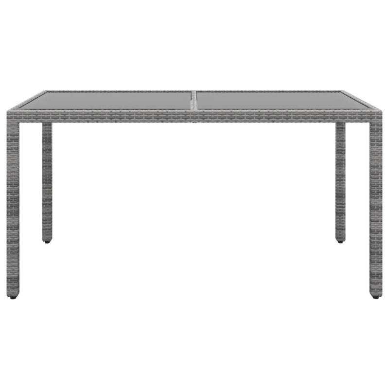 vidaXL 5 Piece Garden Dining Set Poly Rattan and Tempered Glass Grey