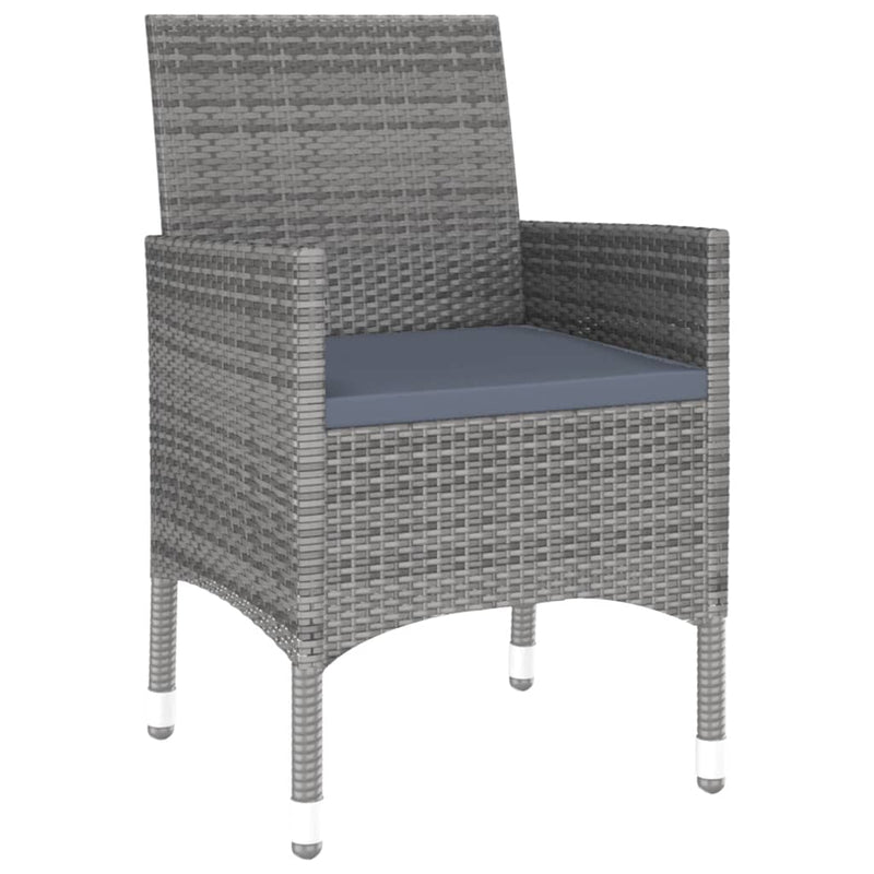 vidaXL 9 Piece Garden Dining Set Poly Rattan Grey