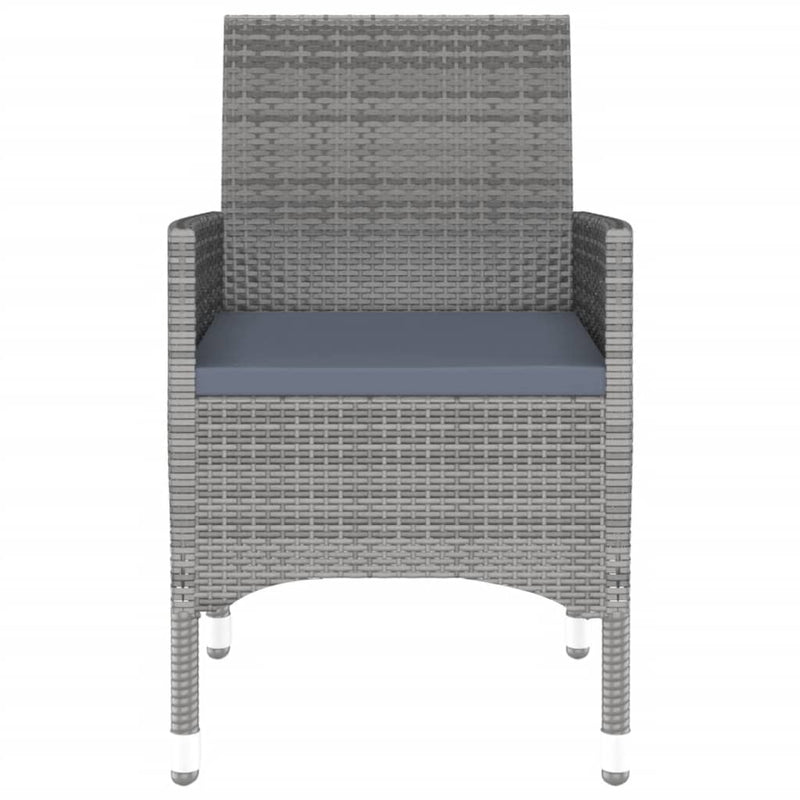 vidaXL 9 Piece Garden Dining Set Poly Rattan Grey