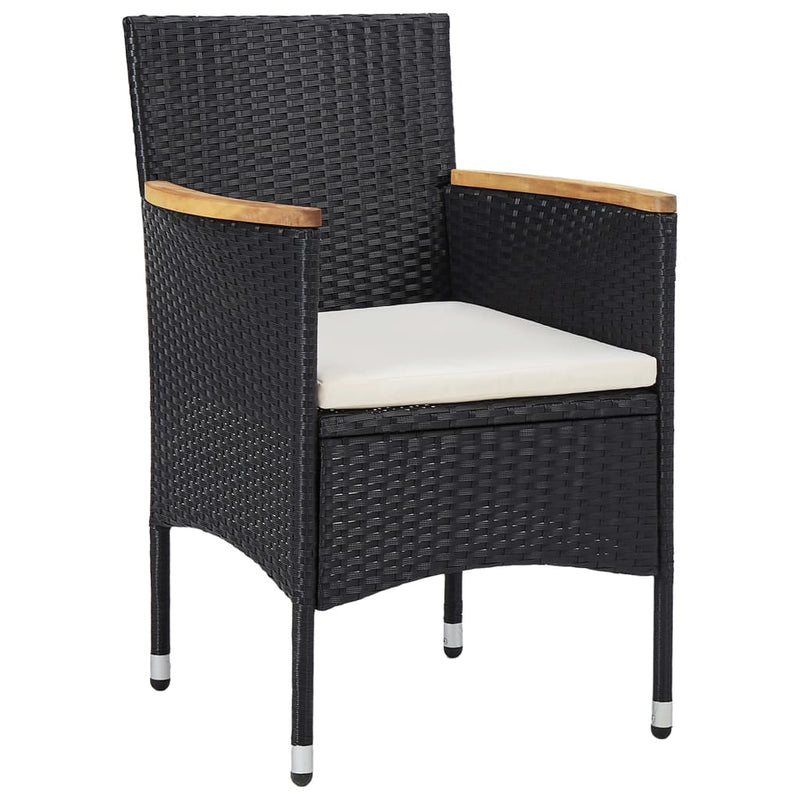 vidaXL 5 Piece Garden Dining Set Poly Rattan Black