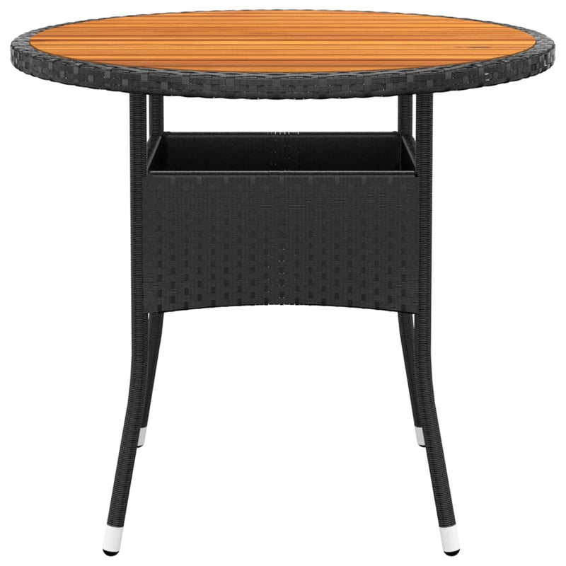 vidaXL 5 Piece Garden Dining Set Poly Rattan Black