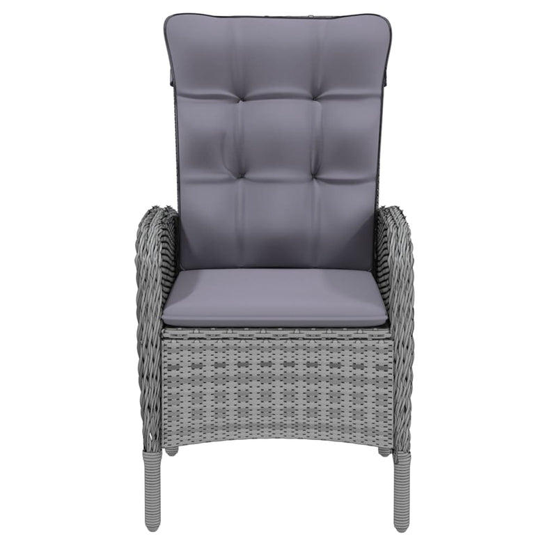 vidaXL 3 Piece Garden Dining Set Poly Rattan Grey