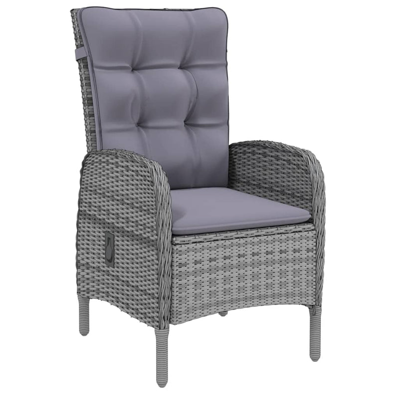 vidaXL 7 Piece Garden Dining Set Poly Rattan Grey