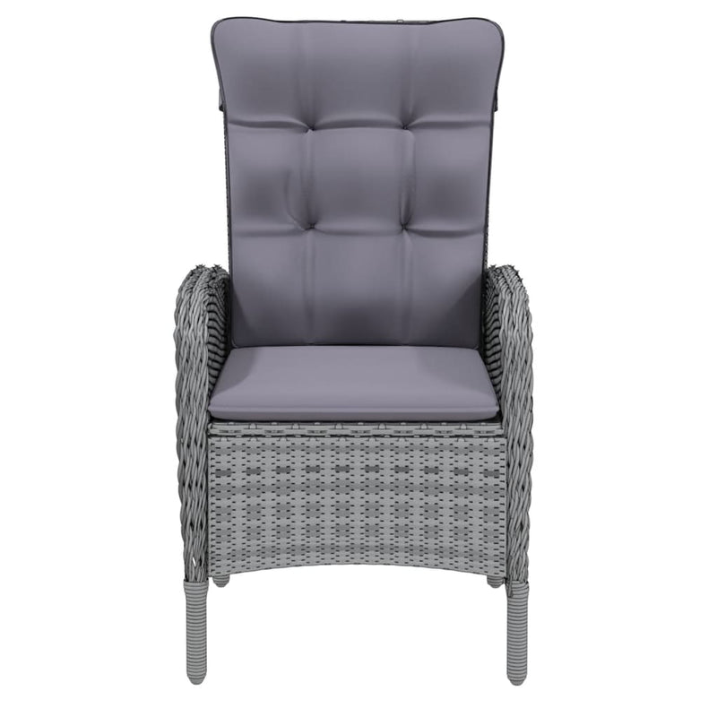 vidaXL 7 Piece Garden Dining Set Poly Rattan Grey