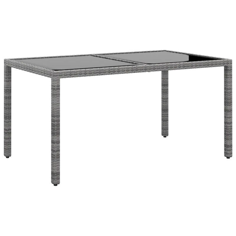 vidaXL 7 Piece Garden Dining Set Poly Rattan Grey