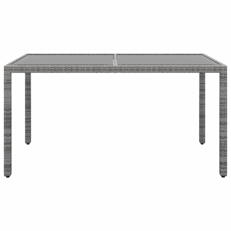vidaXL 7 Piece Garden Dining Set Poly Rattan Grey