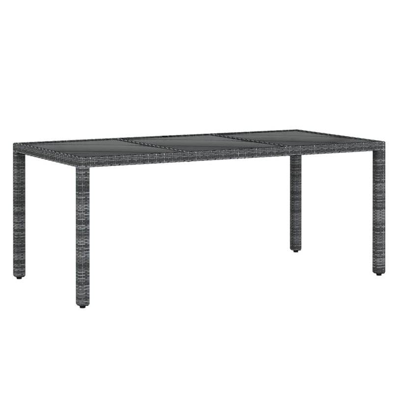 vidaXL 7 Piece Garden Dining Set Poly Rattan Grey