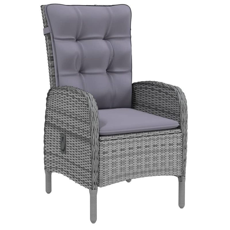 vidaXL 9 Piece Garden Dining Set Poly Rattan Grey