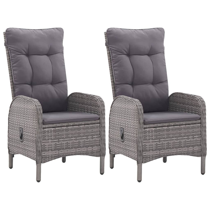 vidaXL 3 Piece Garden Dining Set Poly Rattan and Acacia Wood Grey