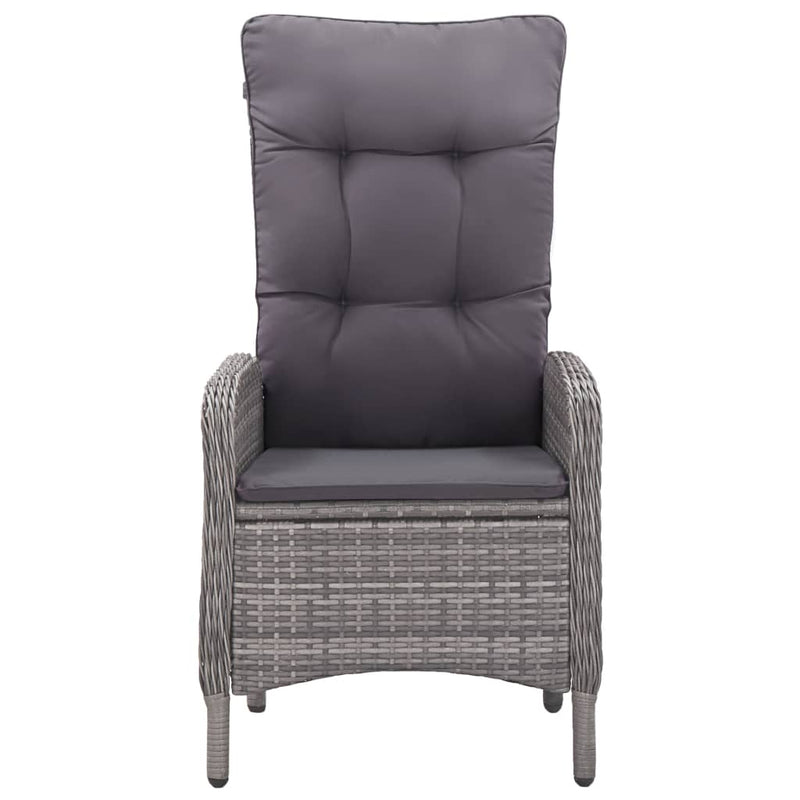 vidaXL 3 Piece Garden Dining Set Poly Rattan and Acacia Wood Grey