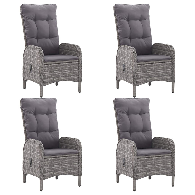 vidaXL 5 Piece Garden Dining Set Poly Rattan and Acacia Wood Grey