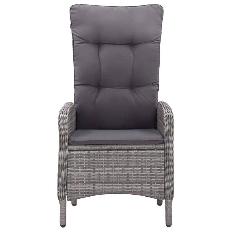 vidaXL 5 Piece Garden Dining Set Poly Rattan and Acacia Wood Grey