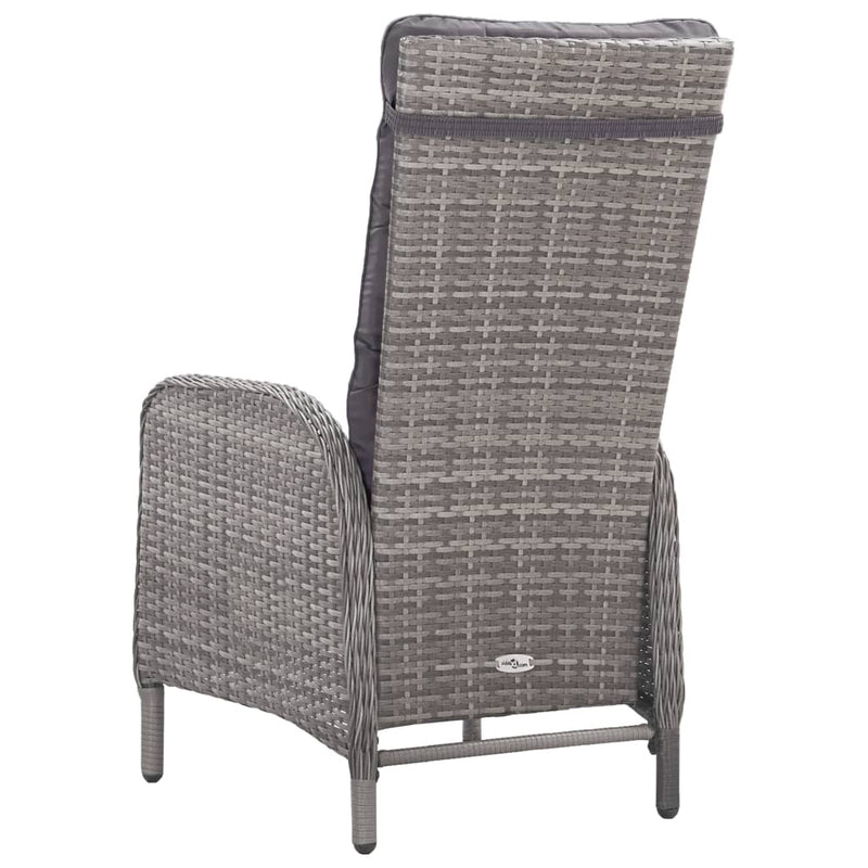 vidaXL 5 Piece Garden Dining Set Poly Rattan and Acacia Wood Grey